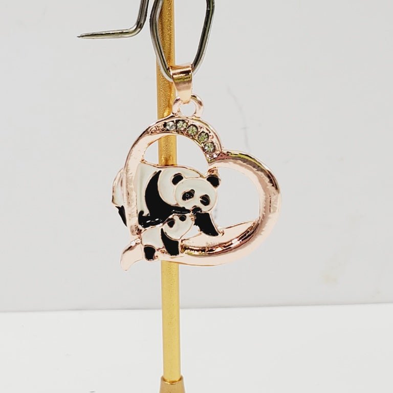 Panda Bear in Heart Pendant - Unique Collectibles