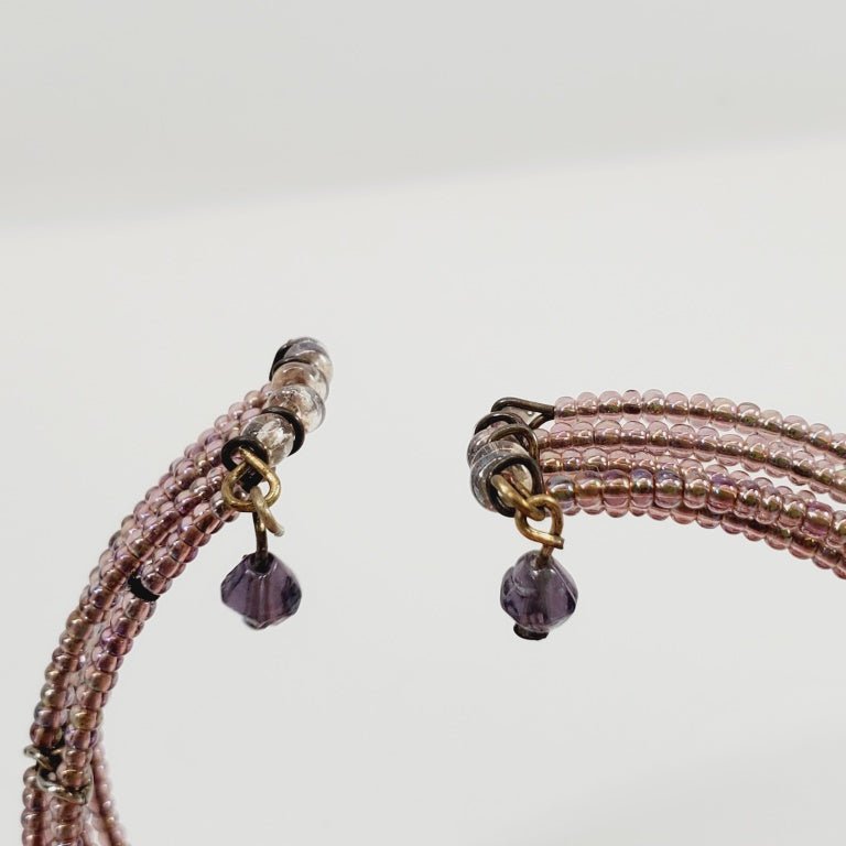 Purple Multi Strand Beaded Bracelet - Unique Collectibles