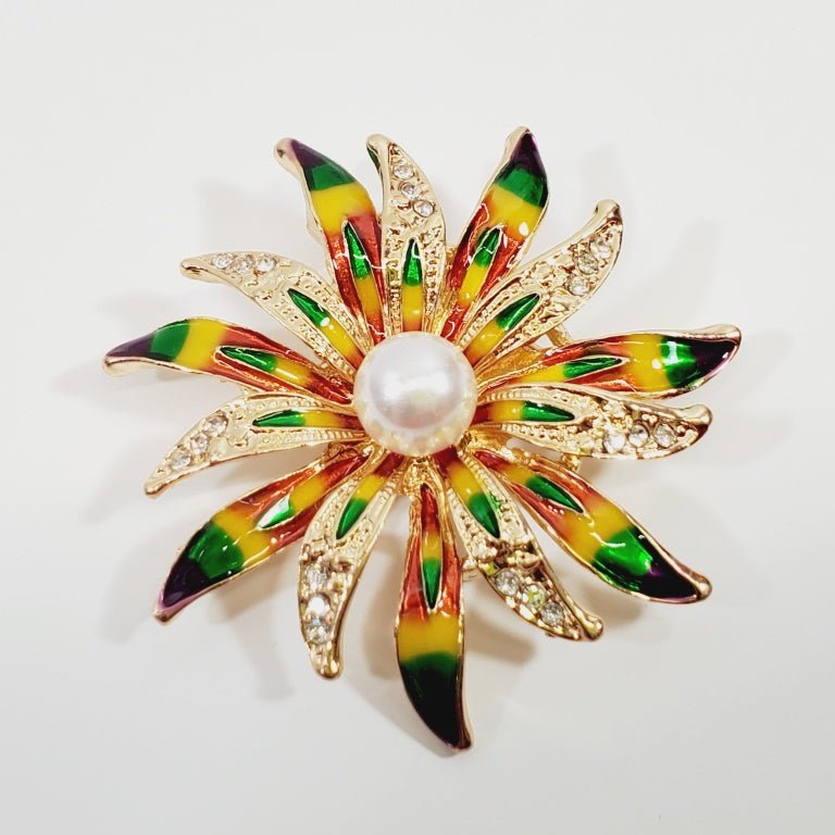 Colorful Flower Brooch - Unique Collectibles