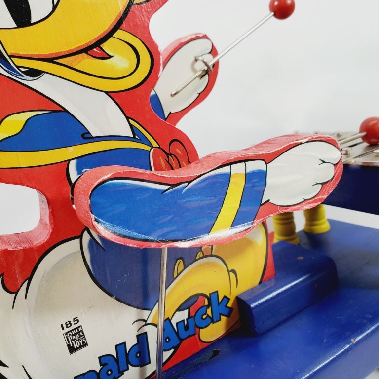 Fisher - Price Donald Duck Xylophone Wooden Pull Toy 185 1938 - 1952 - Unique Collectibles