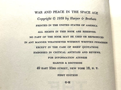 1958 War and Peace in the Space Age by James Gavin 1st Edition - Unique Collectibles