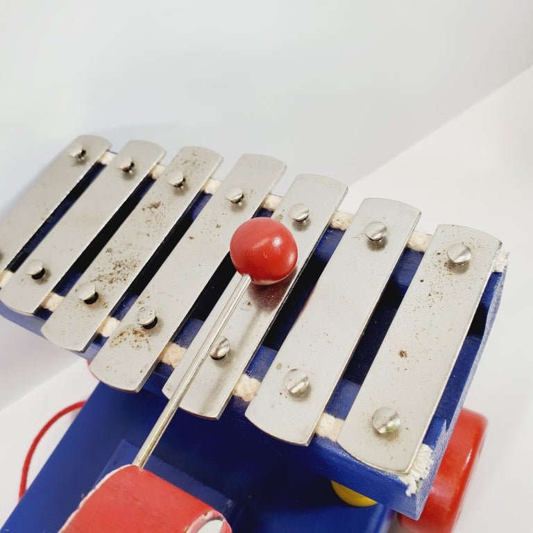Fisher - Price Donald Duck Xylophone Wooden Pull Toy 185 1938 - 1952 - Unique Collectibles