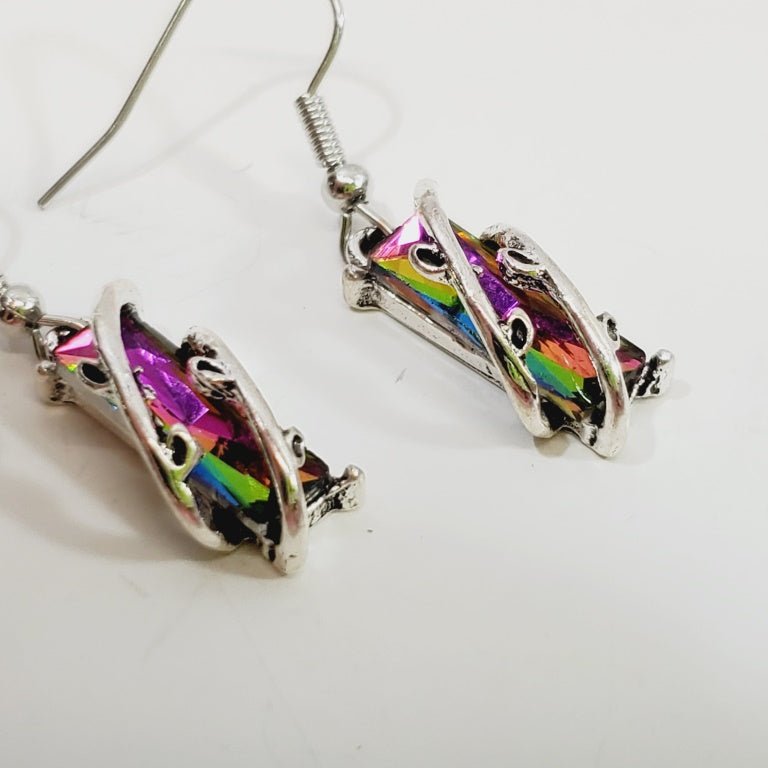 Iridescent Crystal Earrings - Unique Collectibles