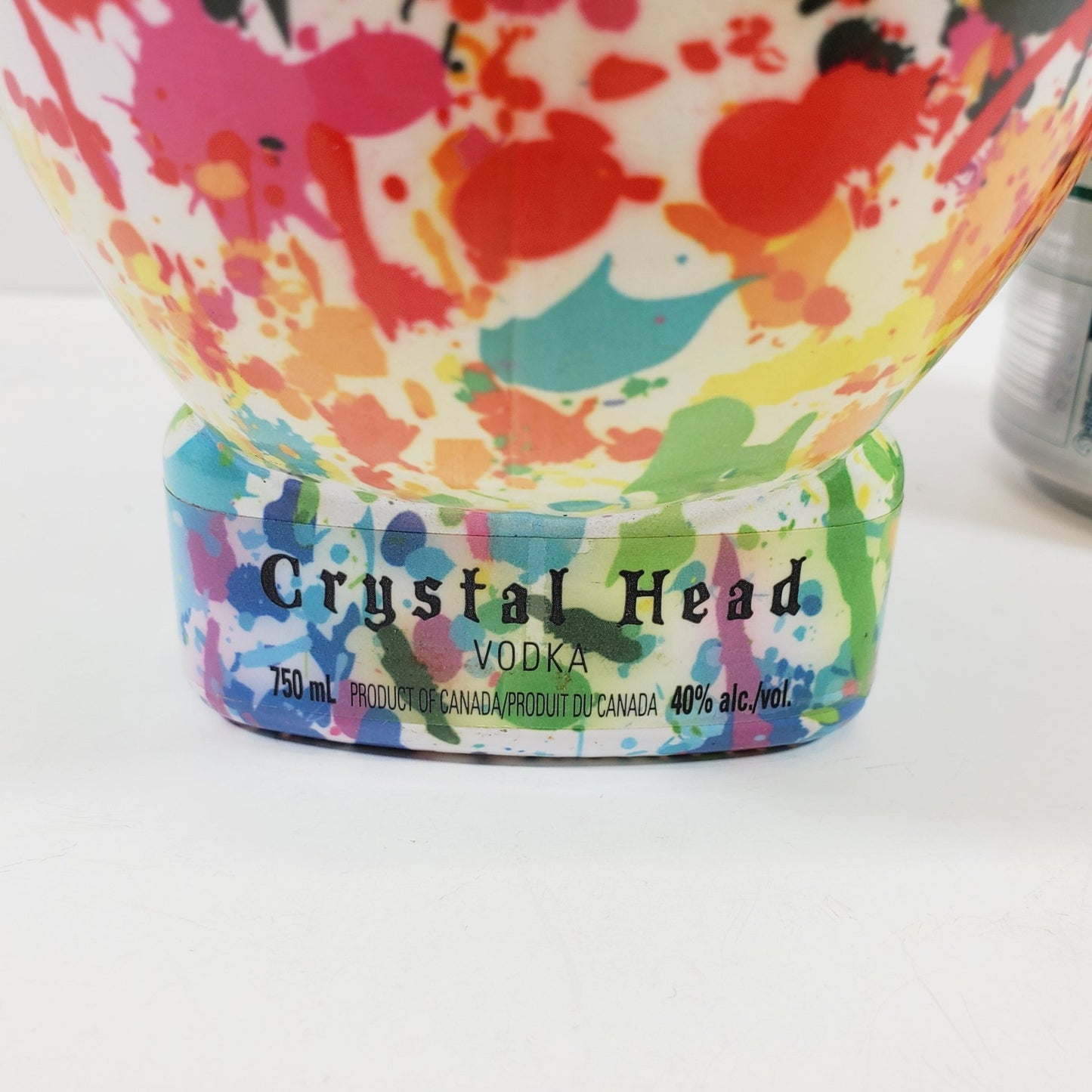 Crystal Head Vodka Bottle with Paint Your Pride Splatter Design - Unique Collectibles