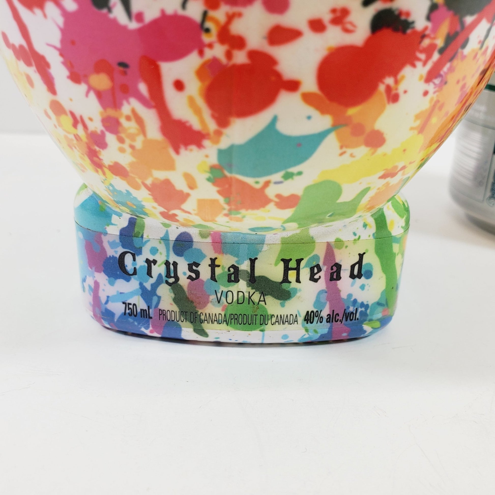 Crystal Head Vodka Bottle with Paint Your Pride Splatter Design - Unique Collectibles
