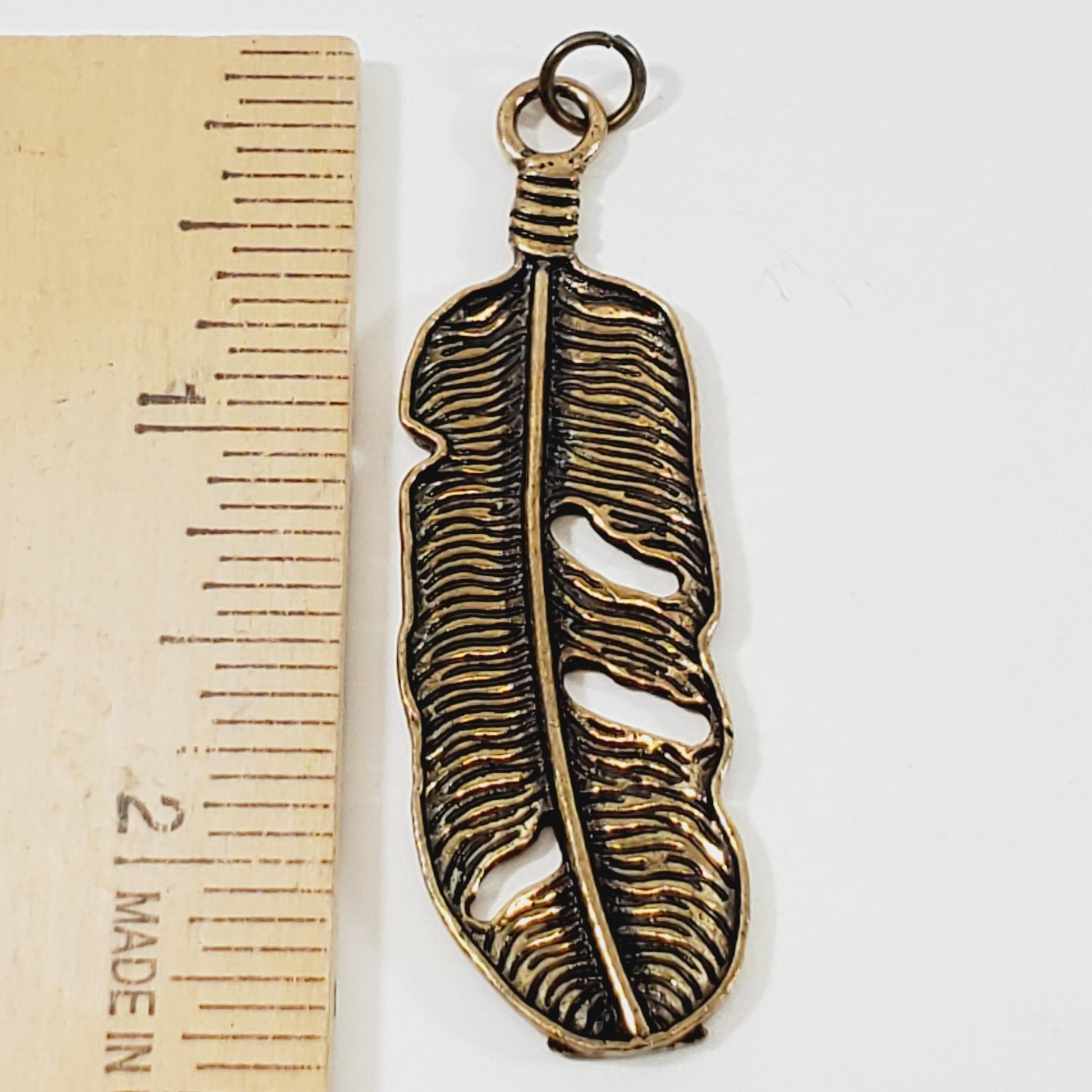 Bronze Feather Pendant - Unique Collectibles
