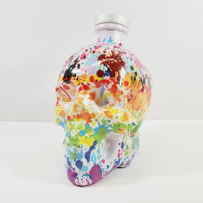 Crystal Head Vodka Bottle with Paint Your Pride Splatter Design - Unique Collectibles