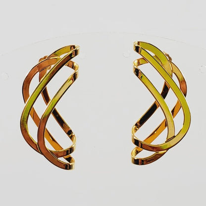 Vintage Spiral Pierced Earrings - Unique Collectibles
