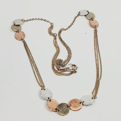 Vintage Necklace with Multi Coloured Circular Pendants 34" Long - Unique Collectibles