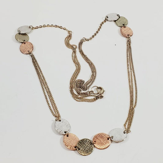 Vintage Necklace with Multi Coloured Circular Pendants 34" Long - Unique Collectibles