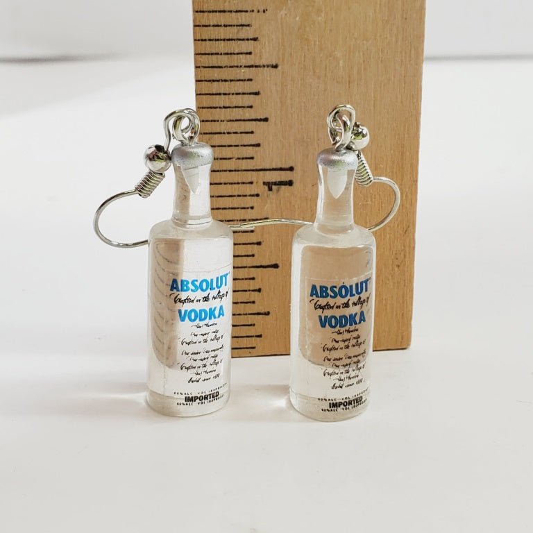 Absolut Vodka Bottle Shaped Earrings - Unique Collectibles