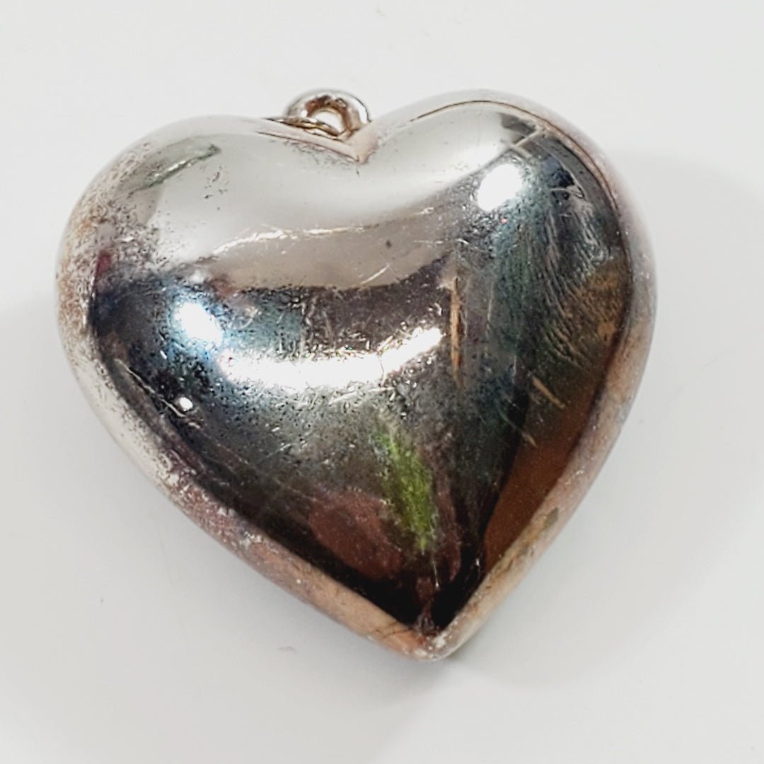 Vintage Big Puffy Heart Pendant - Unique Collectibles