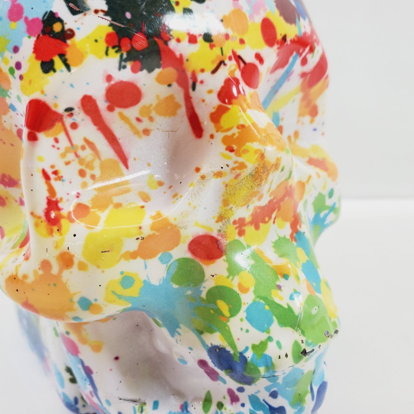 Crystal Head Vodka Bottle with Paint Your Pride Splatter Design - Unique Collectibles