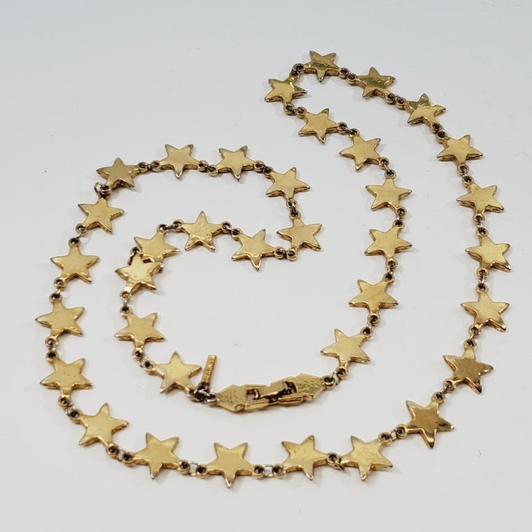 Vintage Signed D'Orlan Star Shaped Necklace 24" - Unique Collectibles