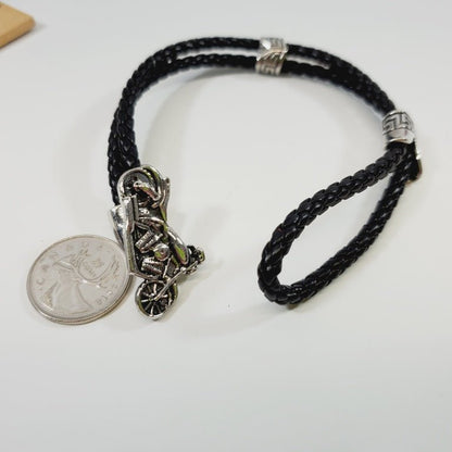 Motorcycle Leather Bracelet 8" - Unique Collectibles