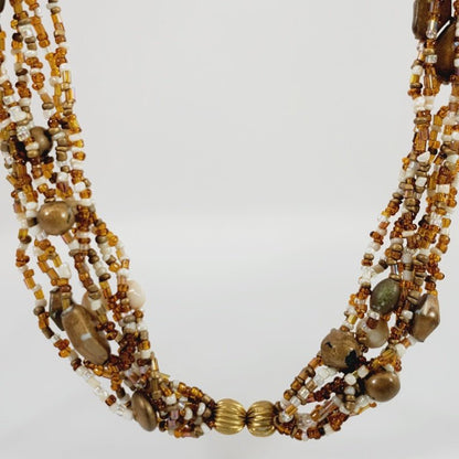 Multi Strand Beaded Necklace 20" - Unique Collectibles