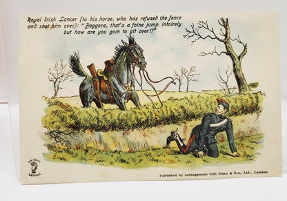 1909 Humorous Soldier & Horse Postcard - Unique Collectibles