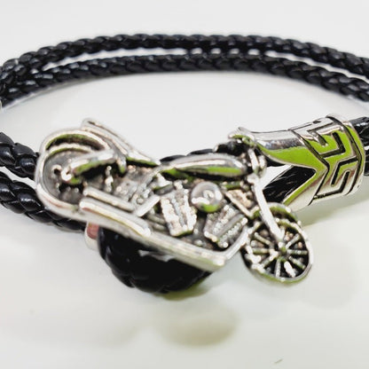 Motorcycle Leather Bracelet 8" - Unique Collectibles