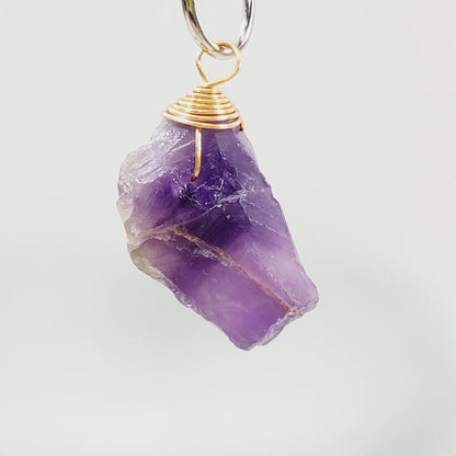 Hand Wired Amethyst Pendant - Unique Collectibles