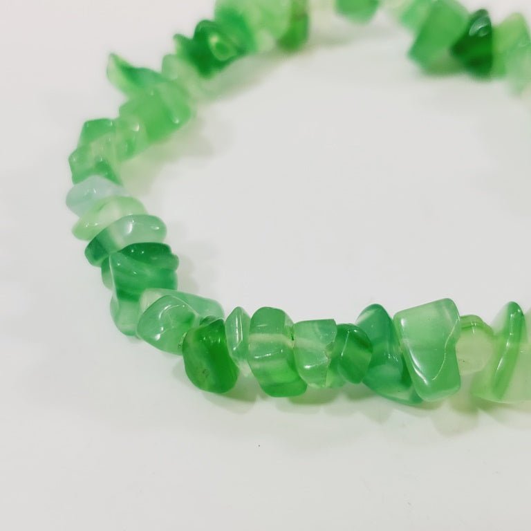 Green Aventurine Gemstone Chip Bracelet - Unique Collectibles