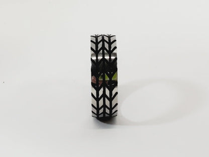Stainless Steel Tire Tracks Men's Ring Size 12 - Unique Collectibles