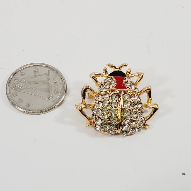 Crystal Beetle Bug Brooch - Unique Collectibles