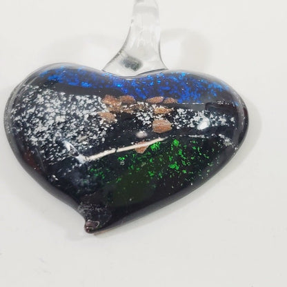 Murano Art Glass Heart Pendant - Unique Collectibles