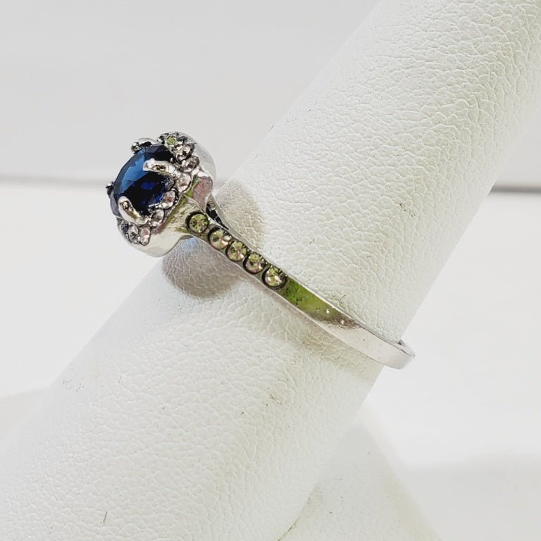Blue Crystal Ring Size 7.25 - Unique Collectibles