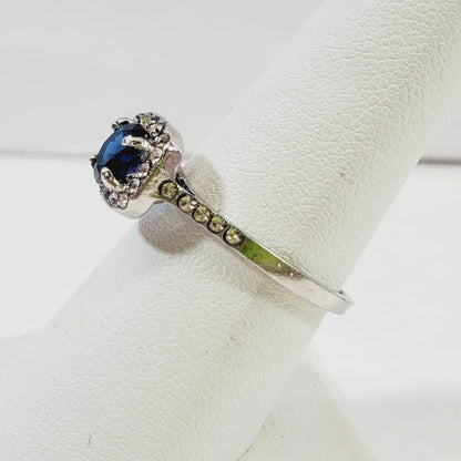 Blue Crystal Ring Size 7.25 - Unique Collectibles
