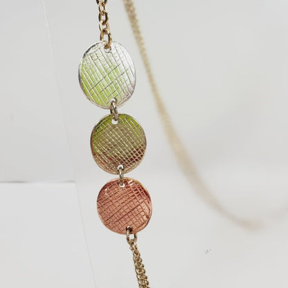 Vintage Necklace with Multi Coloured Circular Pendants 34" Long - Unique Collectibles