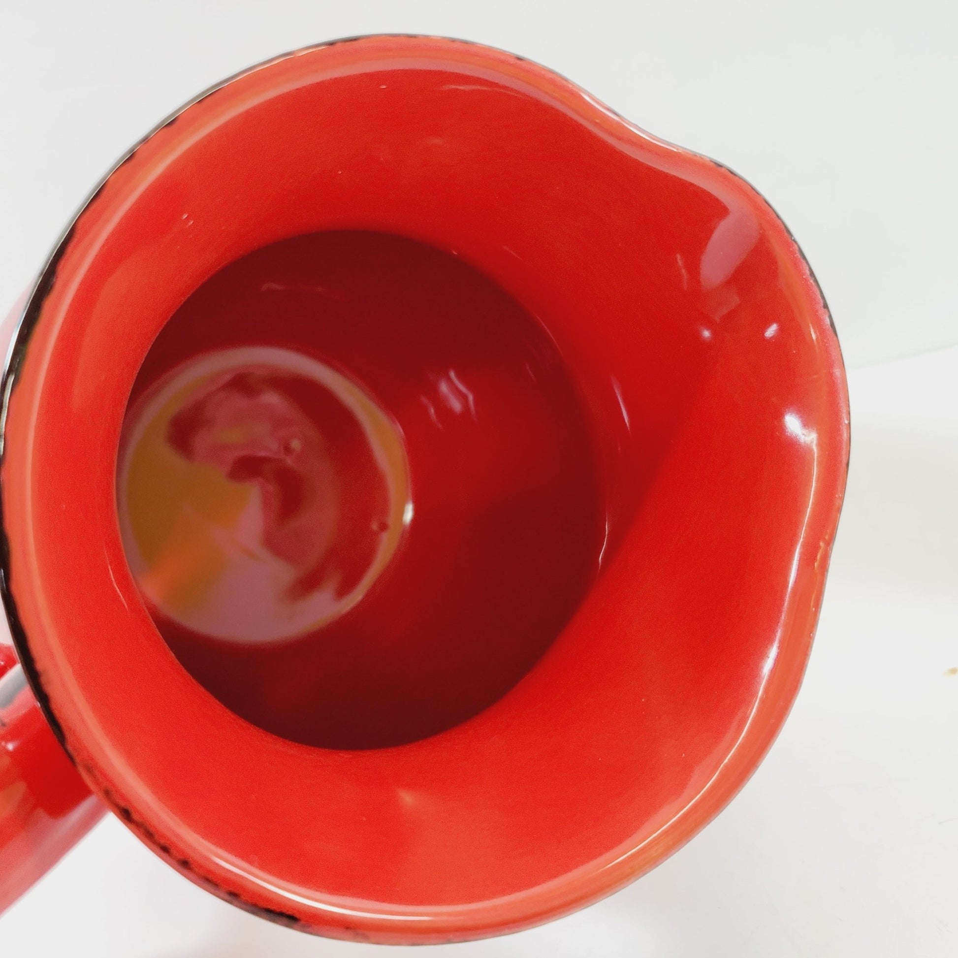 Red Pottery Pitcher with Black Made in Italy Vintage - Unique Collectibles