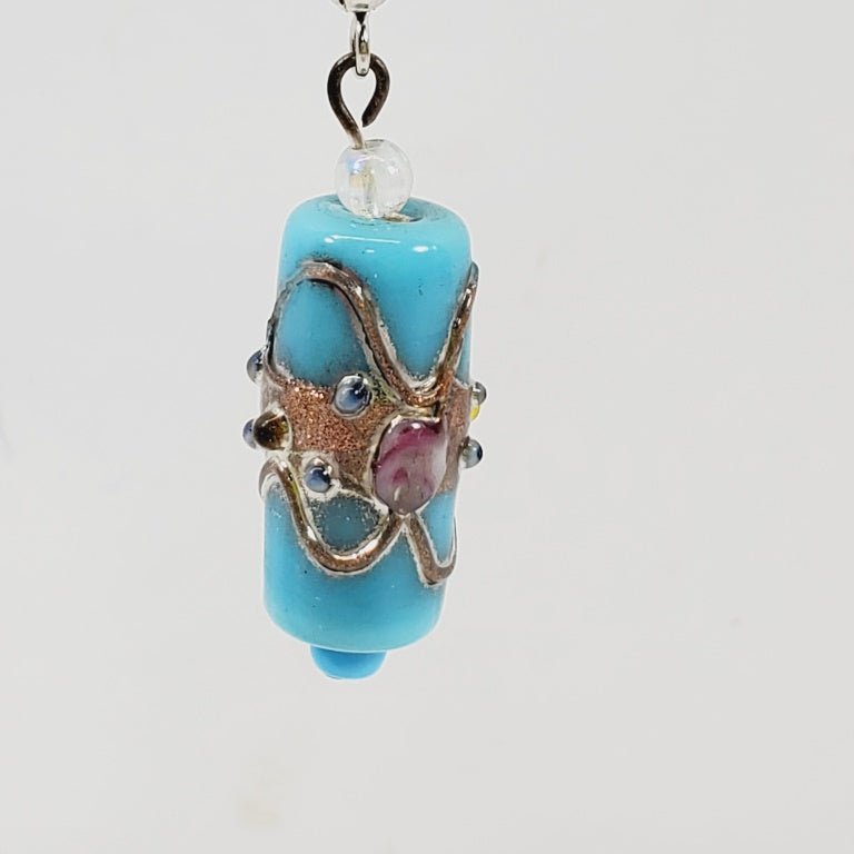 Art Glass Blue Earrings - Unique Collectibles