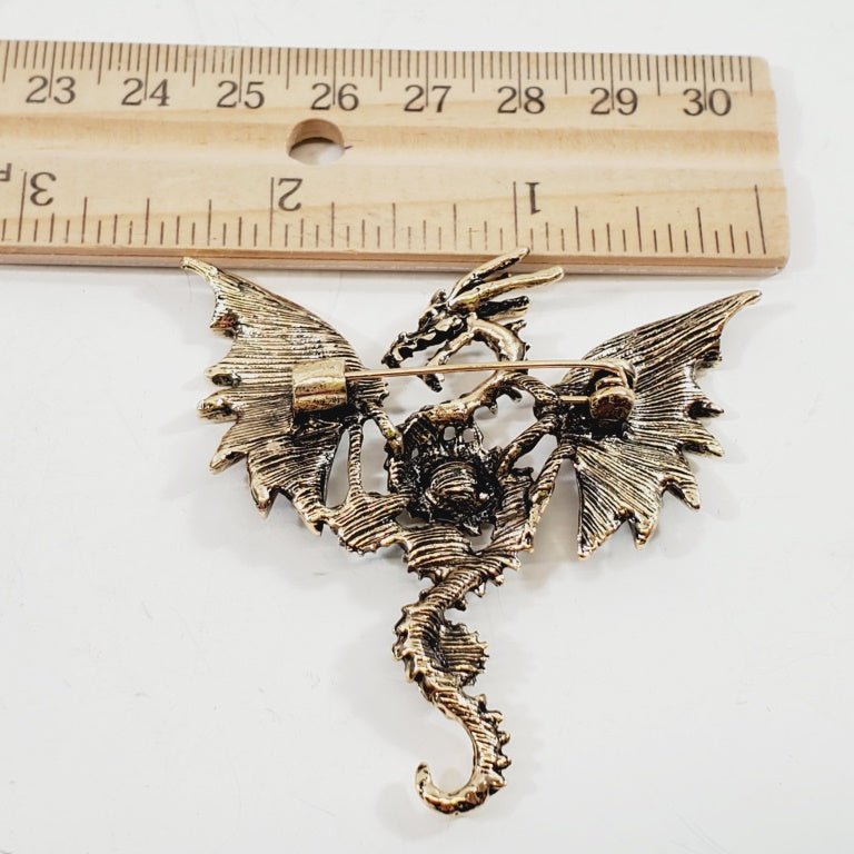 Dragon Crystal Brooch - Unique Collectibles