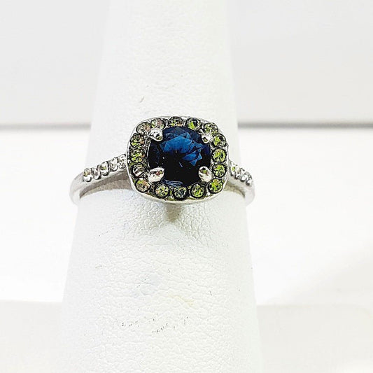 Blue Crystal Ring Size 7.25 - Unique Collectibles