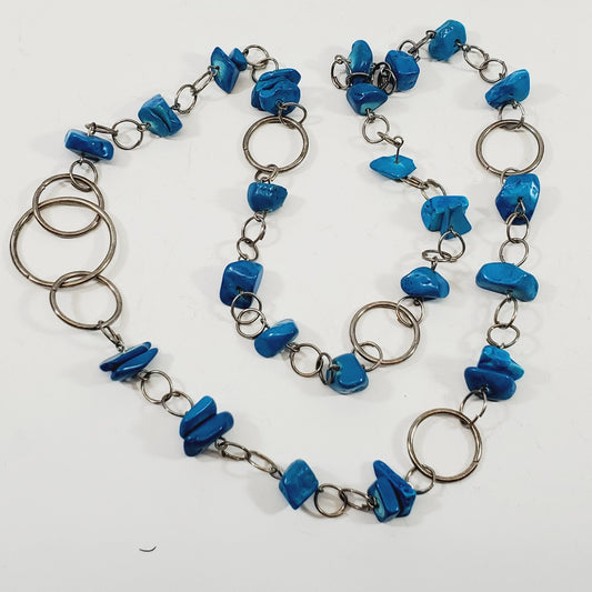 30" Necklace with Blue Stones - Unique Collectibles