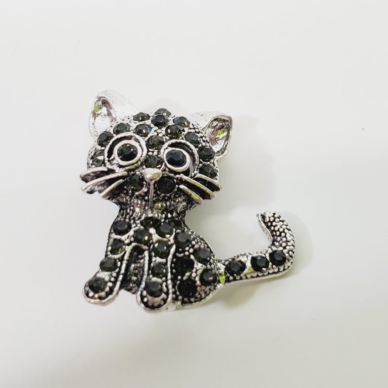 Crystal Cat Kitten Brooch - Unique Collectibles