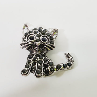 Crystal Cat Kitten Brooch - Unique Collectibles