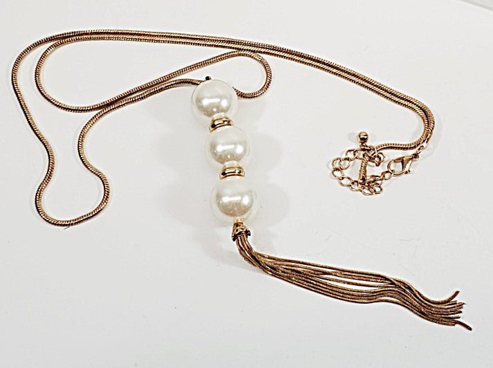 1980's Vintage Sweater Necklace with Statement 7" Pendant - Unique Collectibles