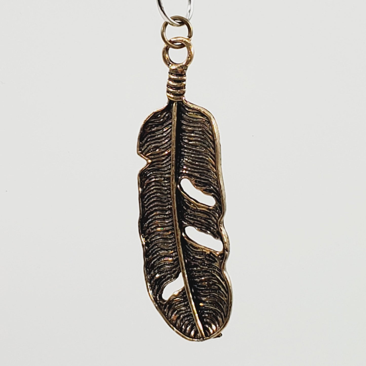 Bronze Feather Pendant - Unique Collectibles