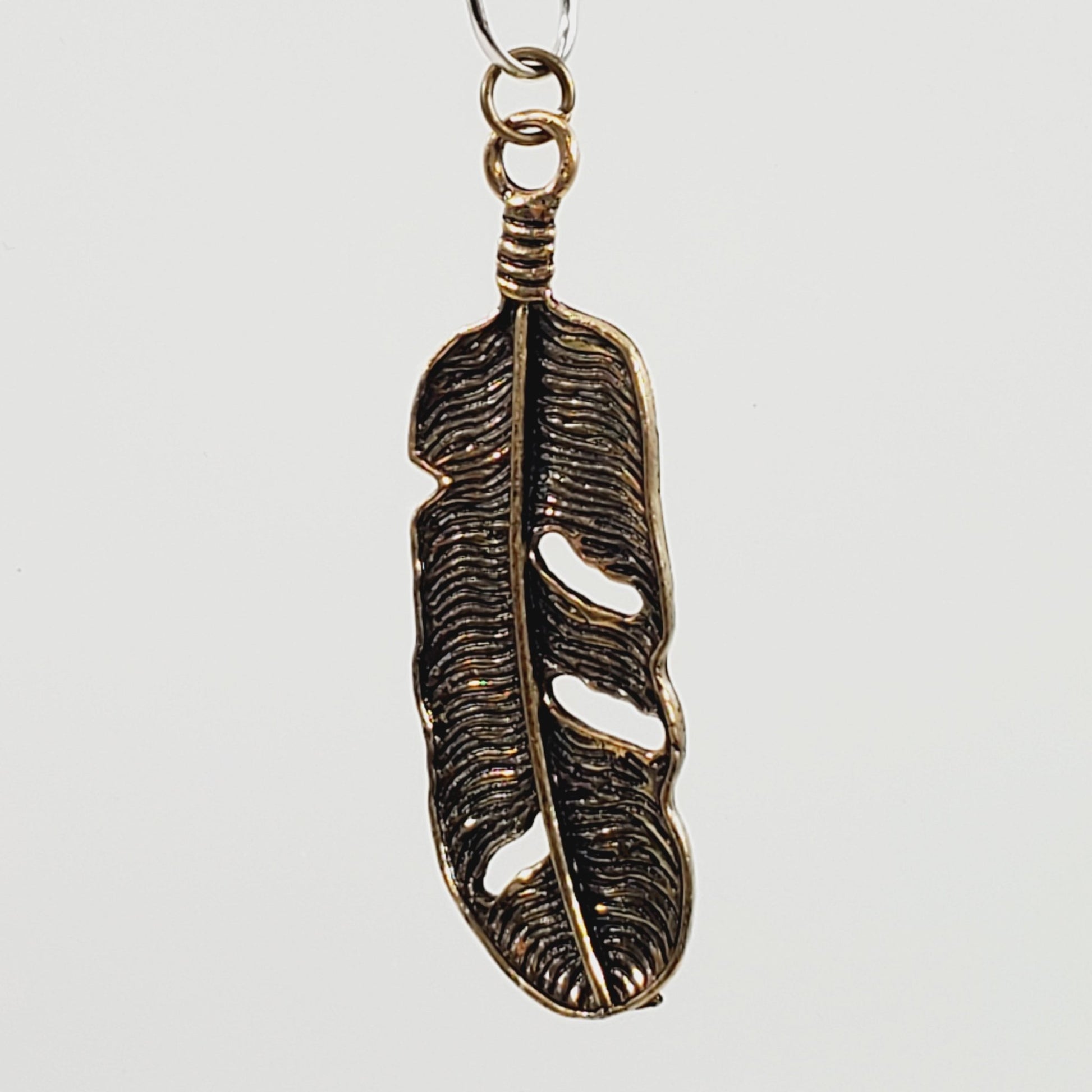 Bronze Feather Pendant - Unique Collectibles