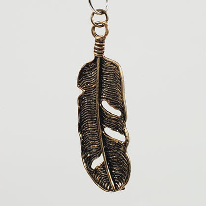 Bronze Feather Pendant - Unique Collectibles