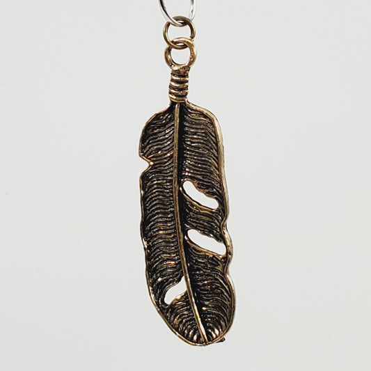 Bronze Feather Pendant - Unique Collectibles