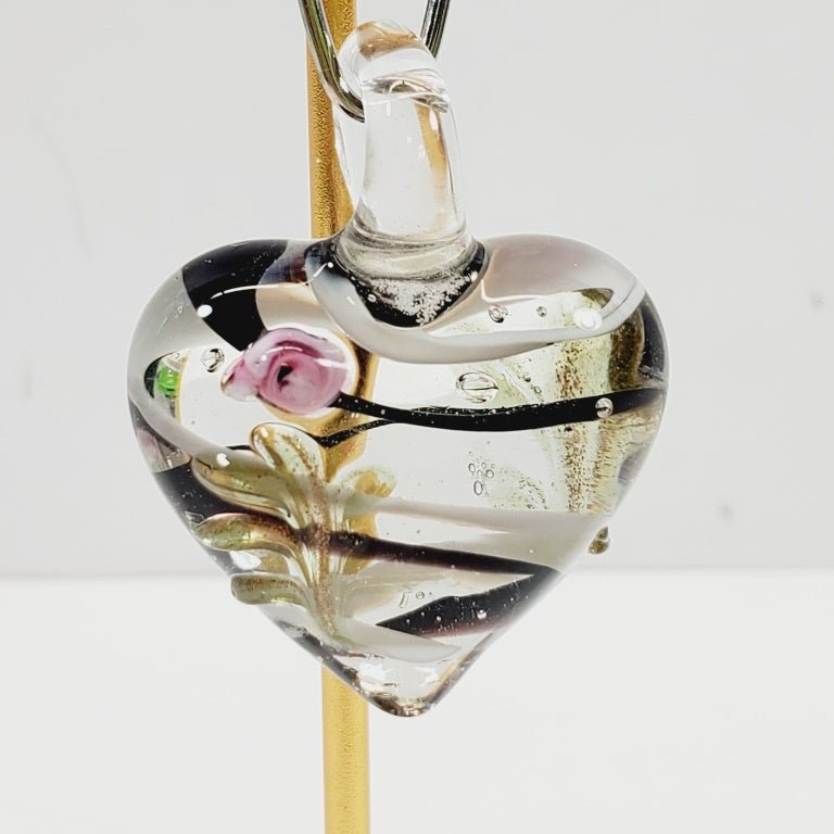 Murano Art Glass Heart Pendant - Unique Collectibles