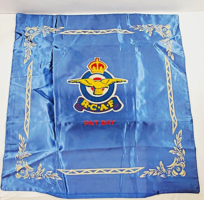 Vintage Pat Bay RCAF Air Force Souvenir Pillow Cover World War II - Unique Collectibles