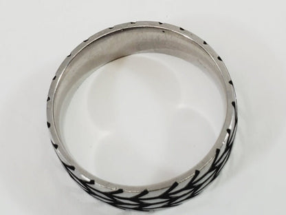 Stainless Steel Tire Tracks Men's Ring Size 12 - Unique Collectibles
