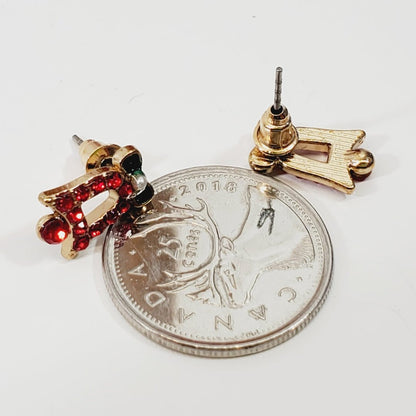 Crystal Christmas Earrings Red Bells - Unique Collectibles
