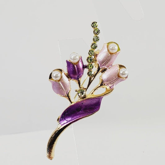 Flower Enamel Brooch - Unique Collectibles
