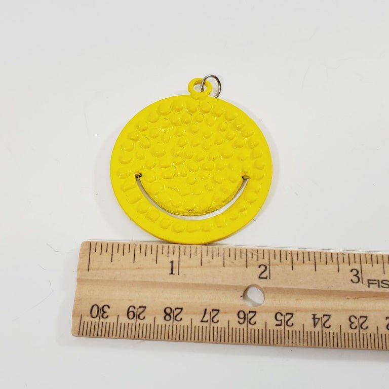 Crystal Encrusted Happy Face Pendant - Unique Collectibles