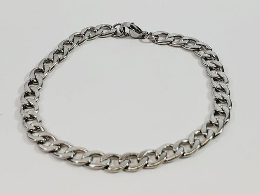 Stainless Steel Cuban Curb Bracelet 7" - Unique Collectibles