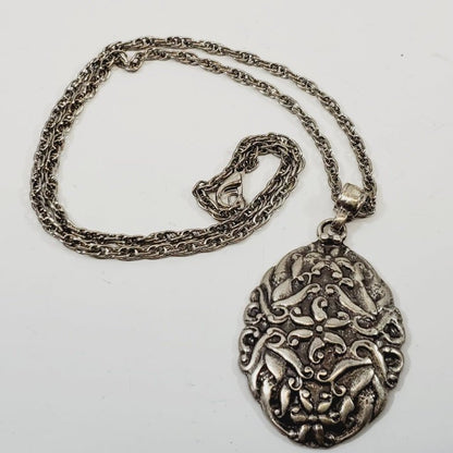 Vintage 1980's Sweater Necklace with Pendant 24" - Unique Collectibles